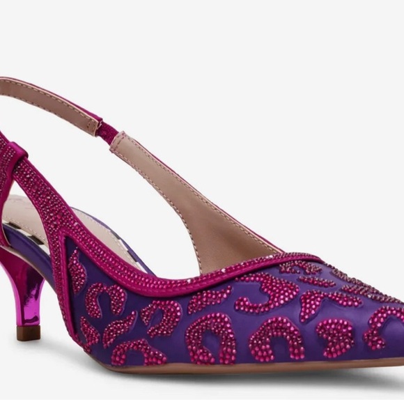 Betsey Johnson Shoes - Betsey Johnson Purple & Fuchsia Embellished Slingback Pump Size 9.5M